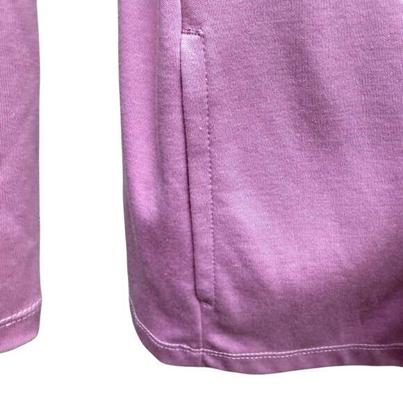 L.L. Bean Cardigan Tee Medium Lilac Purple Pima Cotton Open Front - Picture 7 of 10